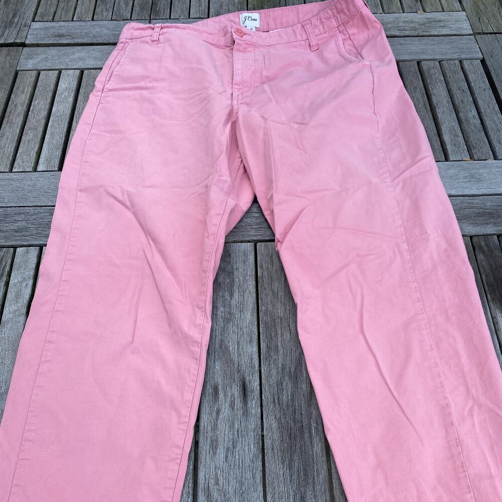 J Crew muted pink slouch boyfriend chino, Sz 31